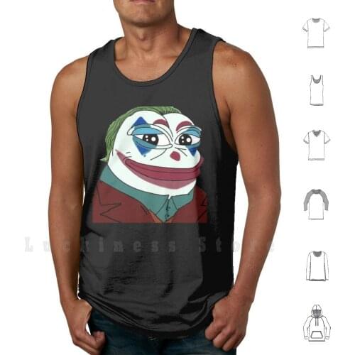 Clown Honkler tank tops vest 100% Cotton Frog Happy Special Meme Toilet Twitch Emotes Cartoon Animal Green Sad Big Eyes Dank