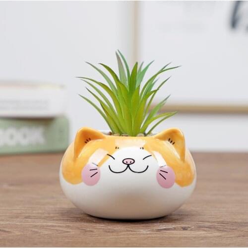 Cute Animal Flower Pot Ceramic Vase Planter Desktop Ornaments Home Decor Garden Pot Succulent Pot Plant Pot
