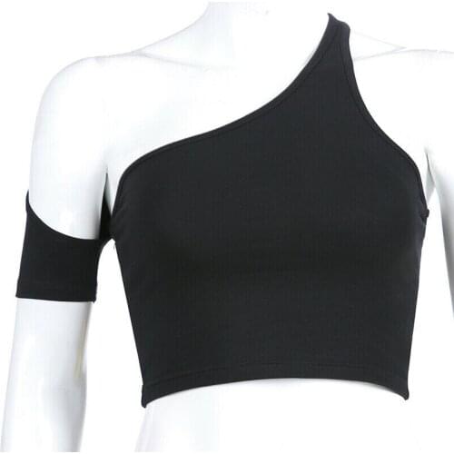 Trendy Women clothes One Shoulder solid Sleeveless Ladies Vest pullover casual polyester Tank Tops one pieces