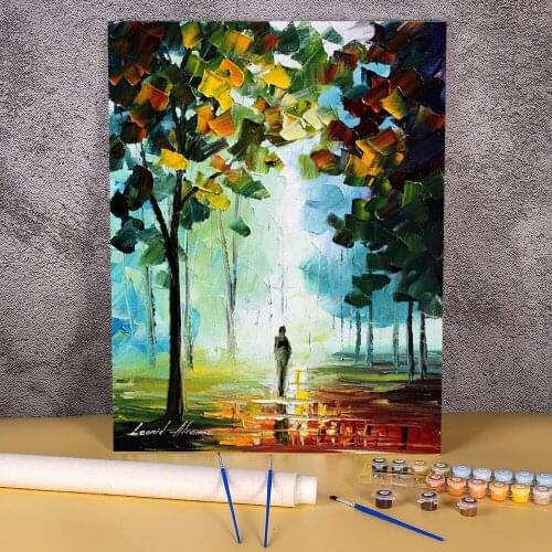Autumn Fog DIY Painting By Numbers Package Acrylic Paints 40*50 Boards By Numbers Decoration For Children Handicraft