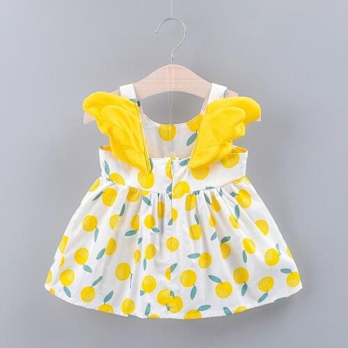 New 0-24M Kids Baby Girls Dress Princess Summer Sleeveless Tutu Dress Dot Print Cute 3D Wing Wedding Dress Baby Girls Dress