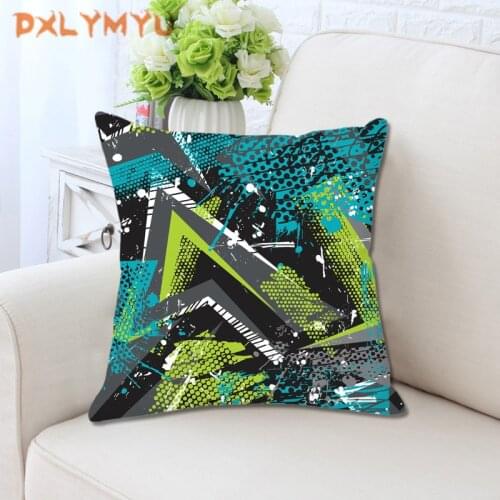 New Style Geometric Printed Pillowcase Decorative Cushion For Sofa Velvet White Pillow Chair Car Cushion Decoration No Filler