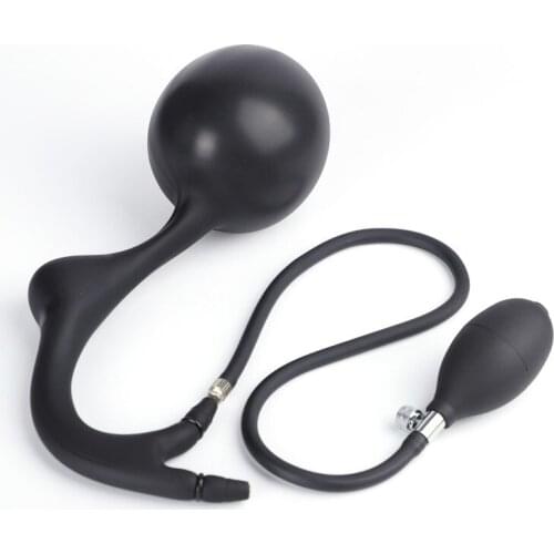 Huge Inflatable Anal Plug Prostate Massager Large Dildo Vagina Anus Dilator Butt Beads With Metal Ball Sex Toy For Men Women Gay