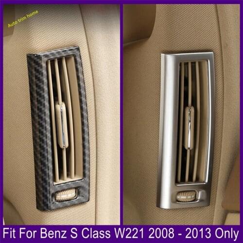 ABS Matte / Carbon Fiber Look Pillar B Air Conditioning AC Outlet Vent Cover Trim Fit For Mercedes Benz S Class W221 2008 - 2013