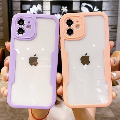 Shockproof Bumper Transparent Phone Case For iPhone 12 11 Pro Max XR XS Max X 7 8 Plus 12 11 Pro 11 Screen Protection Back Cover