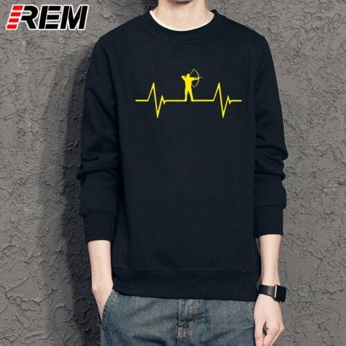 REM Archery Heartbeat Hoodies Men LONG Sleeve Fashion Cotton Archery Hoodies, Sweatshirts Anime Shirt Men Clothing Tops