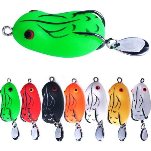 4.2cm 8g 5cm 14g Rubber Frog Fishing Lures With balance weight Spoon Snakehead Lure Floating Artificial Bait