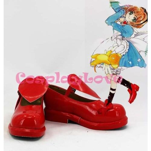 Cardcaptor Sakura Kinomoto Sakura Dark Red Cosplay Shoes Boots Hand Made For Halloween Christmas Festival CosplayLove