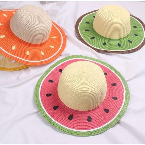 Summer Parent-child Beach Hat Panama Hat Lady Brand Women Watermelon Modeling Straw cap girls outdoor visor Sun Hat Gorras bone