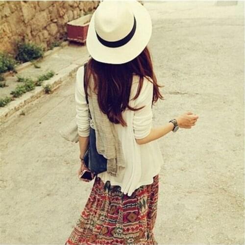 Sun Block Vacation Seaside Beach Simple Casual cap Summer Parent-child sun hat able Women Sun Block Hat Girl Bow Straw Sun Hat