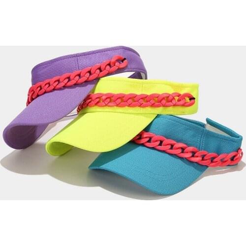 Nordic Style Acrylic Chain Empty Top Hat Womens Outdoor Sun Protection Sunshade Travel In Spring Summer Sun Fashion Cap