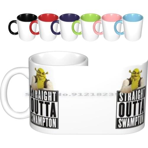 Shrek-Straight Outta Swampton Ceramic Mugs Coffee Cups Milk Tea Mug Straight Outta Swampton Straight Outta Compton Out Of Shrek