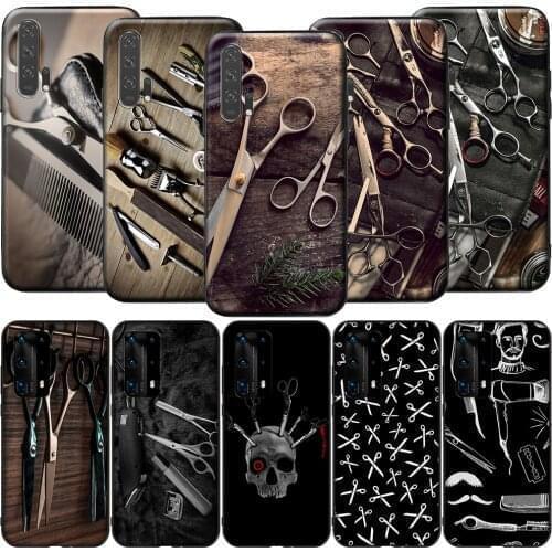 GX84 Hair Stylist Scissors Brush Switch Silicone Case for Huawei P9 P10 P20 P30 P40 Y6 2018 Y7 Y9 Lite Pro Max Prime Mini