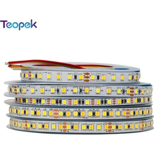 SMD 2835 CCT Strip CW/WW Dual White Color Temperature Adjustable Double Color LED Flexible Tape 120leds/m 180leds/m