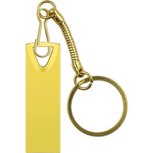 Usb flash drive 64GB 32GB 16GB 8GB 4GB pen drive pendrive waterproof metal silver u disk memoria cel usb stick with king chain