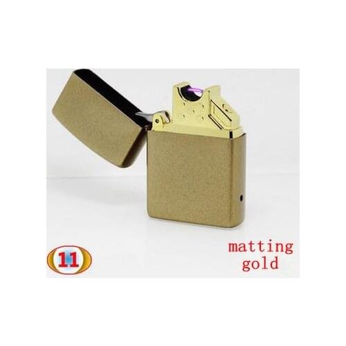 High Quality Bronze Matting Colors Metal Cover Pulsed ARC Windproof Electronic Rechargable USB Flameless lighter