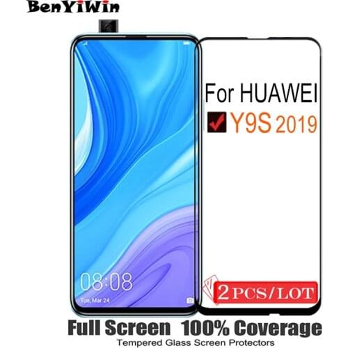 2PCS Original 100% Full Cover Tempered Glass For Huawei Y9S 2019 Screen Protector Protective Film Case For HUAWEI Y9S 2019 Glass