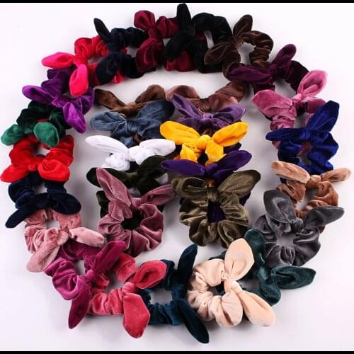 22 colors Velvet Scrunchie Women Girls Elastic Hair Rubber Bands Accessories Gum Fashion Hair Tie Hair Ring Rope Ponytail Holder