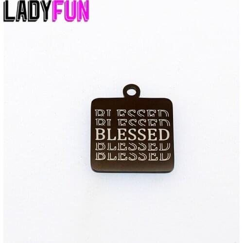 Blessed Charm Stainless Steel Charms High Polish Mirror Pendant 20mm 10pcs