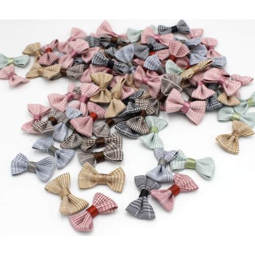 20pcs/lot Cloth Girls Bow Ties Handmade Small Ribbon Bows for Headwear DIY Sewing Fabric Ornaments Garments Accessories