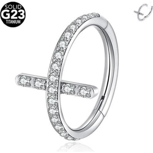 316L Surgical Steel Segment Nose Ring Zircon Septum Clicker Ear Cartilage Helix Daith Hoop body Piercing jewelry