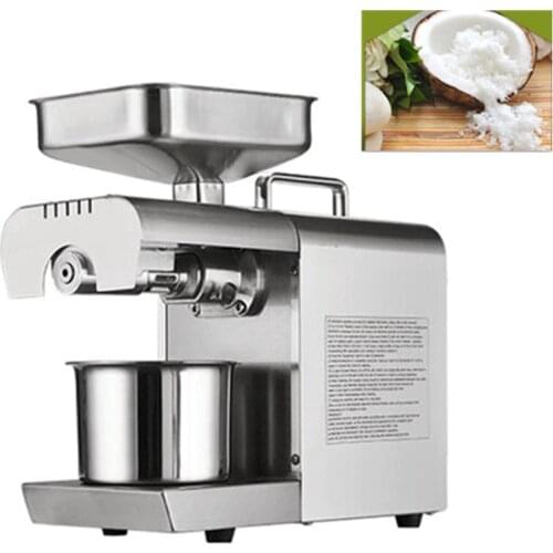 Brand New Automatic 304 Stainless Steel Small Home 220V Oil Press Machine Cold Hot Press For Peanut Coconut Walnut Flaxseed