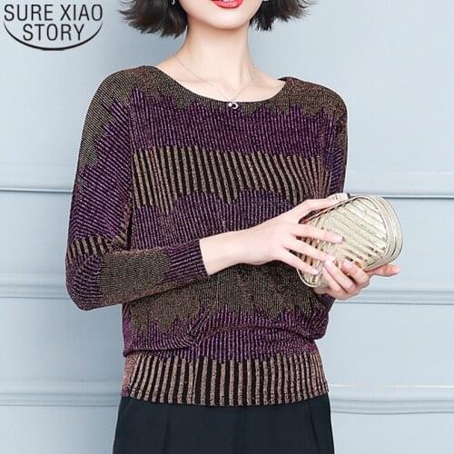 Sequin Blouse Fashion New Elegant Plus Size Glitter Shirt Tops Shiny Tunic Women Blouses Red Golden Shine Womens Blouses 15772