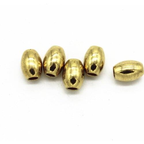 100 Pcs/Lot) 5x8mm 6x8mm 7x7.5mm Metal Brass Oval Spacer Beads Hole Beads DIY Loose Beads For Jewelry Making