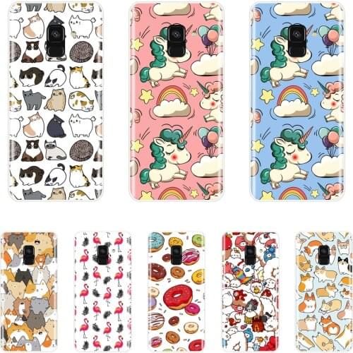 Phone Case For Samsung Galaxy A3 A5 A7 2016 2017 Soft Silicone TPU Cute Unicorn Back Cover For Samsung A6 A8 Plus 2018 Case