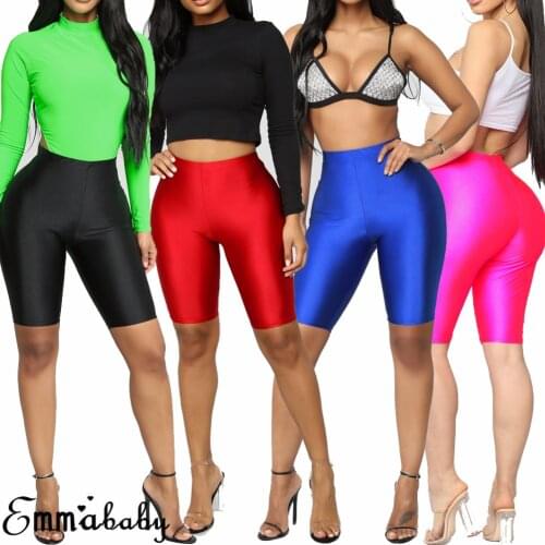 Women Stretch Biker Bike Short Legging Workout Spandex Leggings Knee Length S M L XL Skinny Slim Active Sports Cycling Leggings