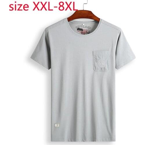 2020 New Arrival Fashion Super Large Short Sleeved Summer Thin Youth Casual O-neck Knitted Men T Shirt Plus Size 2XL-7XL 8XL