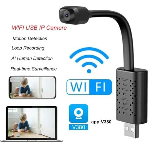HD1080P Wifi USB Camera Real-time Surveillance IP P2P Camcorder AI Human Detection Loop Recording MicraCam suport Hidden tf card