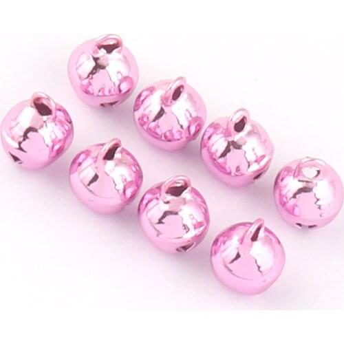 Pink Jingle Bells Christmas Bells Decorative Bells Sound Bells Ornament Bells Beads Charm Pendants Jewelry Making Findings 8mm