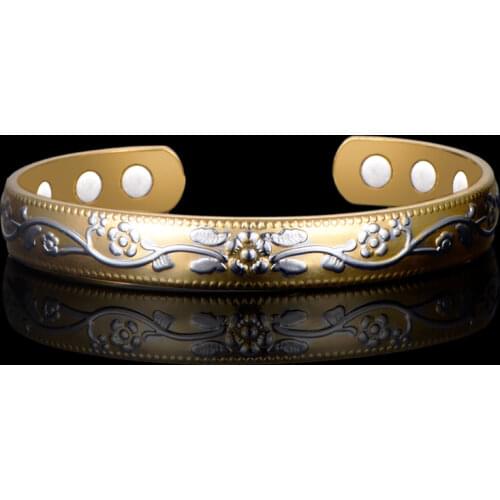 Trendy Magnet Bracelet Bangle for Men Copper Retro Carved Health Care Magnetic / Germanium Open Bangle