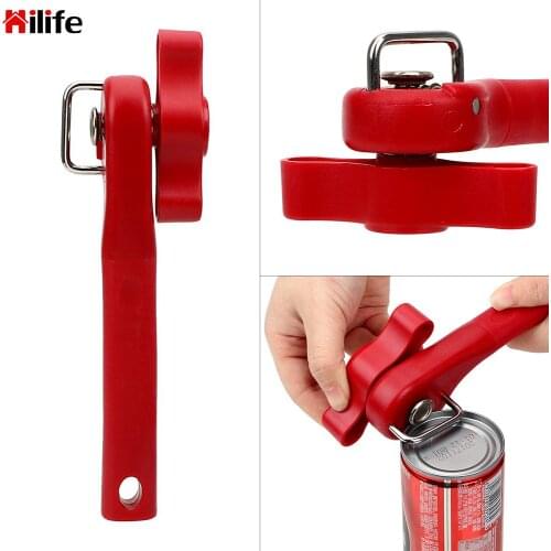 Metal Can Opener Professional Effortless Household Kitchen Tools Easy Manual Stainless Steel Openers with Turn Knob