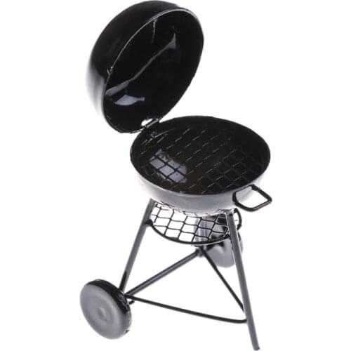 2019 New 1PC Black Metal BBQ Grill Dollhouse 1:12 Garden Outdoor Dollhouse Miniature