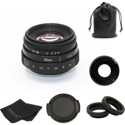 New arrive fujian 35mm f1.6 C mount camera CCTV Lens II for Sony NEX E-mount camera & Adapter bundle black
