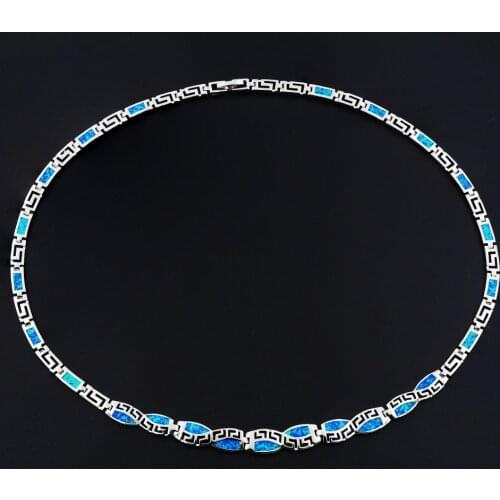 Blue Fire Opal Choker Necklace for Women Christmas Gift