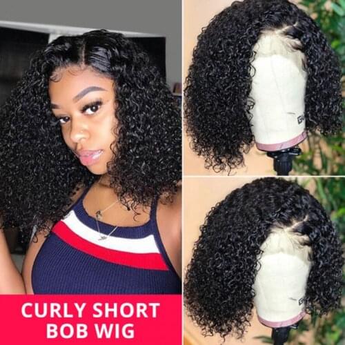Lace front human hair wigs Lace Front Bob Wigs Curly Hair Short Costume Wigs Affordable Curly Lace Front Wigs