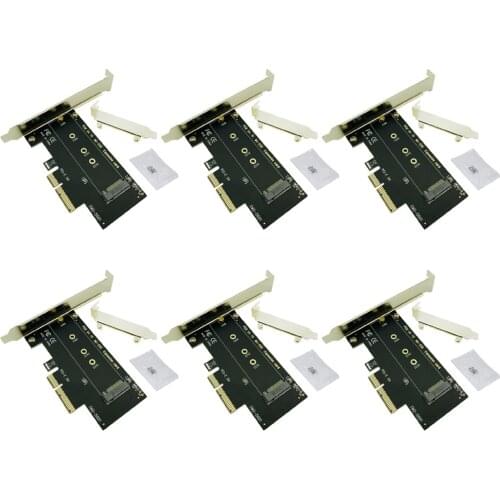 6PCS M.2 Adapter NVME SSD M2 PCIE Card PCIE to M2 Adapter Support PCI Express 3.0 x4 2230 2242 2260 2280 Size M.2 SSD Riser Card
