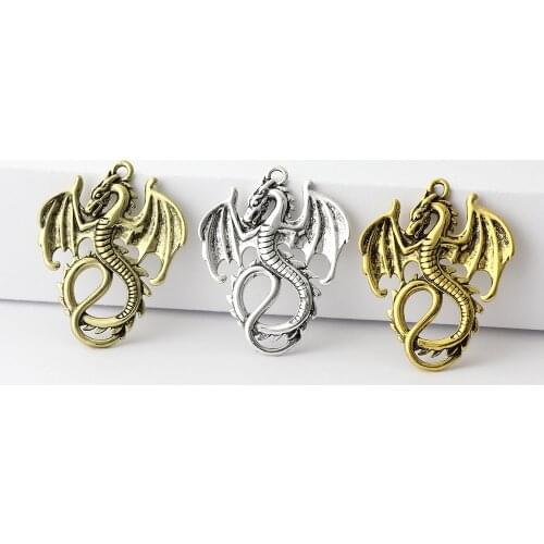 25*31mm Flying Dragon Vintage Style Pendant,Handmade Diy Jewelry Necklace Accessories, Wholesale