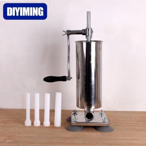 3lbs Manual Sausage Syringe Stainless Steel Sausage Filler Kitchen Meat Stuffing Preparation Salami Making Sausage Maker