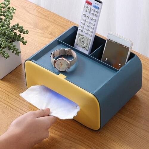 Desktop tissue box holder pumping box Simple Household Restaurant Desktop Tissue Container Napkin Papers storage box organizer