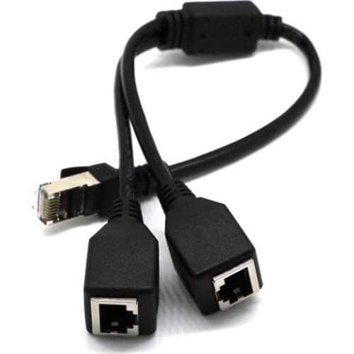 RJ45 Network Splitter Adapter Cable 1 Male to 2 Female Socket Port LAN Ethernet Network Splitter Y Adapter Cable