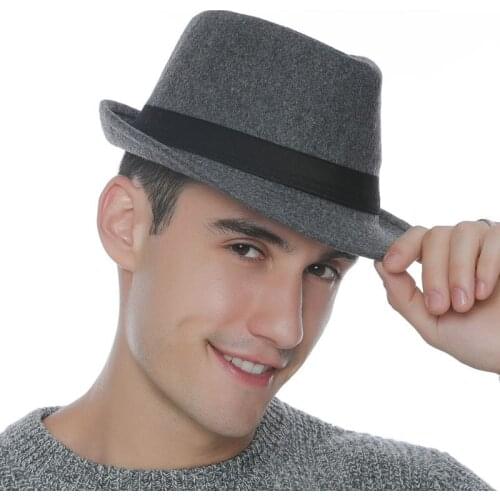 Retro Hard Felt Women Men Fold Wide Brim Billycock Sag Top Bowler Derby Jazz Fedora Panama Casual Hats (Size:58cm)