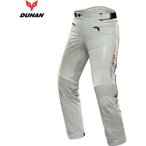 DUHAN Motorcycle Pants Moto Trousers Men Racing Off-road Summer Mesh Motocross Pant Protective Gear With Pads , K-016