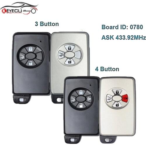 KEYECU 271451-0780 Board ID Smart Remote Key ASK 433MHz ID71 for Toyota Alphard 2006-2016