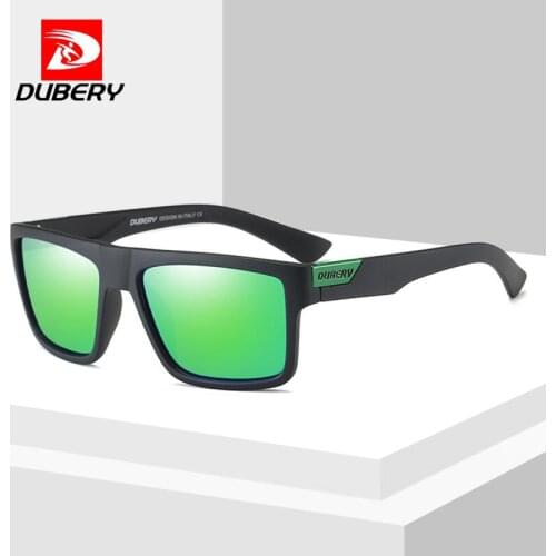 DUBERY Mens Sport Polarized Sunglasses Outdoor Square Mirror Windproof Eyewear Driving Shades Fishing Sun Glasses Men UV400 A18