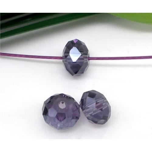 DoreenBeads Glass Loose Beads Flat Round Purple Faceted Transparent About 4mm( 1/8") Dia, Hole: Approx 0.8mm, 25 Pieces Hot new