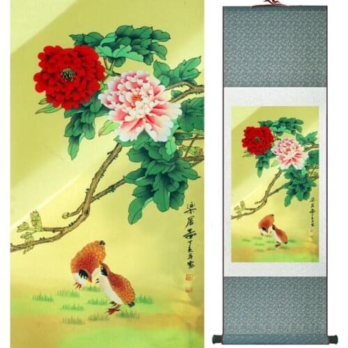 Birds and flower Art Painting Home Office Decoration Chinese scroll painting birds painting LTW2017112206